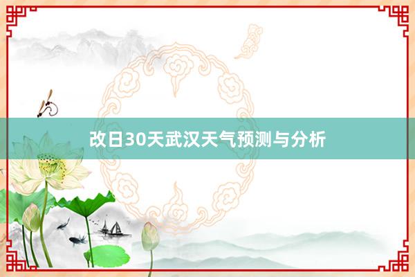 改日30天武汉天气预测与分析